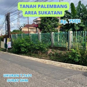Tanah Dekat Jl.Mangkunegara Lokasi Sukatani Palembang
