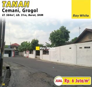 Tanah dijual di Cemani Grogol Sukoharjo