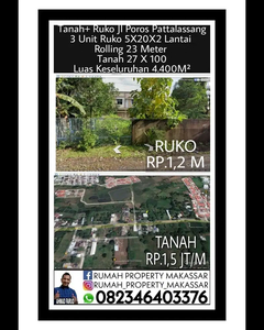 Tanah+ Ruko Jl Poros Pattalassang 3 Unit Ruko 5X20X2 Lantai Rolling 23