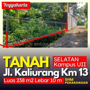 Tanah Jogja Selatan Kampus Uii Jl Kaliurang Lt 238 M Ld 10m Shm