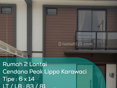 Rumah 2 Lantai Cendana Peak Lippo Karawaci, Tiep 6x14, Lt lb 83 81 M2, Semi Furnished