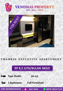 Disewakan Apartement Thamrin Executive Studio Full Furnished