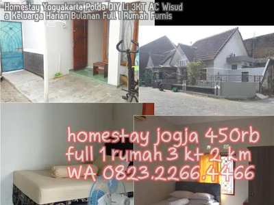 Homestay Yogyakarta Polda DIY Li 3KT AC Wisuda Keluarga Harian Bulanan