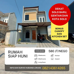 RUMAH BARU DUA LANTAI SIAP HUNI BALEPADI DEKAT SOLO BARU