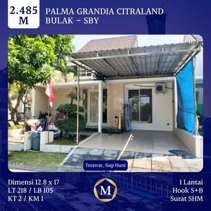 Rumah Citraland Palma Grandia Hook Besar 1 Lantai Dekat North West SHM