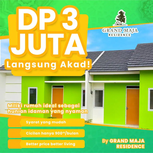 RUMAH DIJUAL DEKAT STASIUN KRL MAJA CICILAN 900RIBUAN FLAT FREE BIAYA