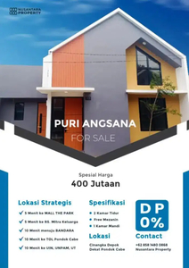 RUMAH MURAH MEZZANINE BISA KPR DKT MOLL DE PARK SAWANGAN