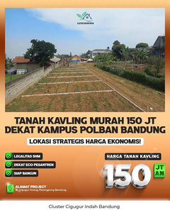 sertifikan shm tanah siap bangun lokasi strategis dekat kampus polban