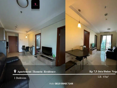 Sewa Apartement Thamrin Residence Middle Floor 1BR Furnished Tower D