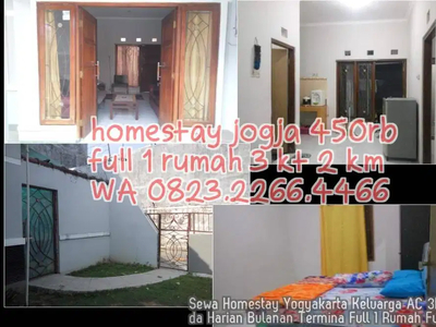 Sewa Homestay Yogyakarta Keluarga AC 3KT Wisuda Harian Bulanan Termina