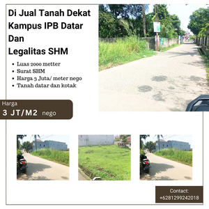 Tanah Pinggir Jalan Dekat Kampus IPB Cocok Kos-Kosan Dan SHM