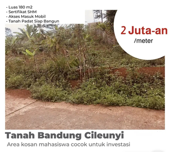 Tanah Siap Bangun Bandung Cileunyi Area Kosan SHM