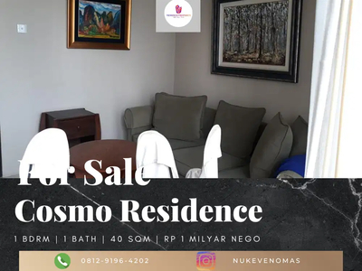 For Sale Apartement Cosmo Residence 1 BR Full Furnished Bagus