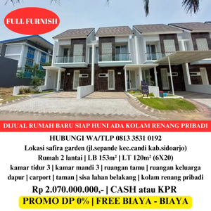 Jual rumah baru siap huni full furnish ada kolam renang pribadi SDA