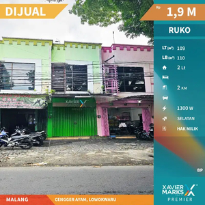 M002 Ruko Dijual Strategis 2 Lantai free Tanah di Cengger Ayam Malang