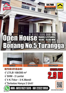 Open House Rumah Baru Siap Huni Jl. Bonang No.5 Turangga, Bandung