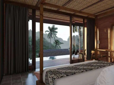 Private Villa with the concept of tropical forest view and surrounded.