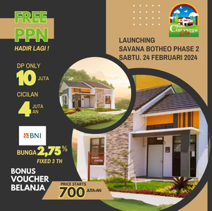Rumah Baru Dp 10jt Refund PPN di Bukit Cimanggu City