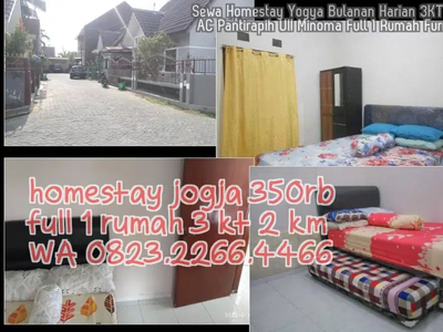 Sewa Homestay Yogya Bulanan Harian 3KT Wisuda AC Pantirapih UII Minoma