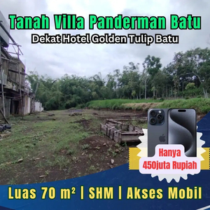 Tanah Villa Panderman Batu Siap Bangun Dekat Golden Tulip Hotel