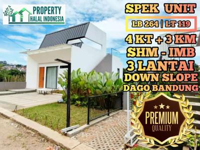 Rumah Villa di Dago Kota Bandung - SHM IMB Pecah - 3 Lantai Down Slope