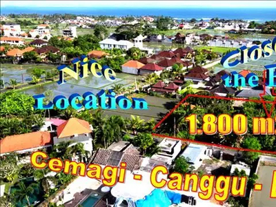 1,800 m2 Dekat Pantai cocok untuk Villa Komersil area Cemagi