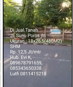 Di Jual Tanah di tengah Kota, jl.Sunu