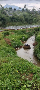 Di jual tanah kebun ada nempel sungai di Cipayung Megamendung