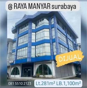 Dijual Gedung SHGB Hook 4 lantai di Nol Raya Manyar Surabaya