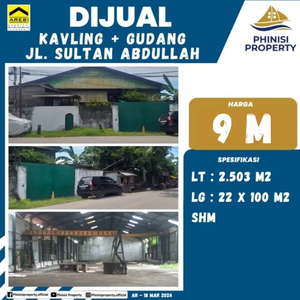 DIJUAL KAVLING + GUDANG DI JALAN SULTAN ABDULLAH