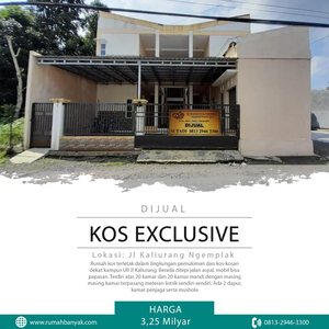 Dijual Kos Exsclusive 20 Kamar Dekat Kampus UII Jl Kaliurang, KM Dalam