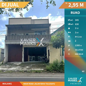 Dijual Ruko Dekat Pasar di Main Road Jl Raya Tulusayu Tumpang Malang