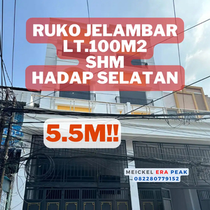 DIJUAL Ruko Jelambar , lt.100m2,SHM, Hadap Selatan