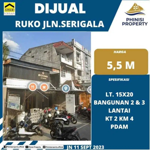 DIJUAL Ruko Lebar Posisi Tengah Kota Siap Usaha di Jalan Serigala