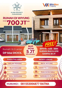 Dijual Rumah Baru Alana Gunungsari Dekat Raya Wiyung