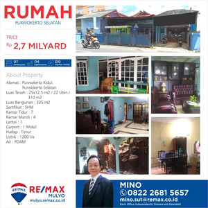 Dijual Rumah Pinggir Jalan Raya Purwokerto