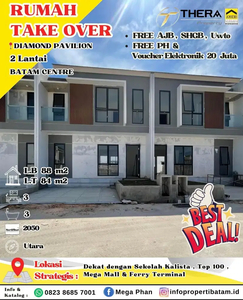 Dijual Take Over Murah rumah 2 Lantai d Daimond Pavilion