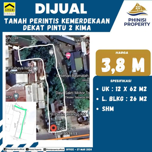 DIJUAL TANAH MURAH DI PERINTIS KEMERDEKAAN DEKAT PINTU 2 KIMA