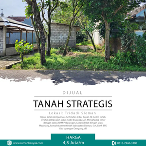 Dijual Tanah Strategis Di Tridadi Sleman Cocok Untuk Usaha