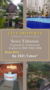 Disewakan Mulai 27jt/Thn 2BR Unfurnish di Bassura City - C1126