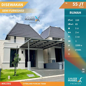 Disewakan Rumah Baru Semi Furnished di Citraland Puncak Tidar, Malang