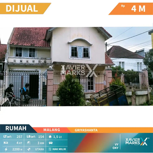 H095 Dijual Rumah di Griya Shanta Eksekutif Suhat Lowokwaru Malang