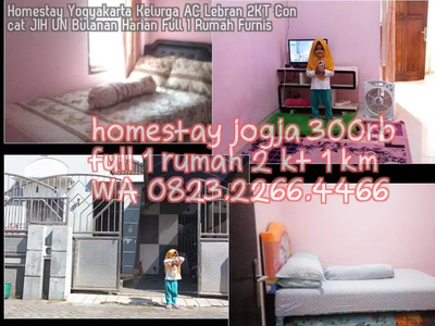 Homestay Yogyakarta Kelurga AC Lebran 2KT Concat JIH UN Bulanan Harian
