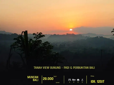 INVESTASI MURAH DIJUAL TANAH VIEW CANTIK GUNUNG - PADI - PERBUKITAN