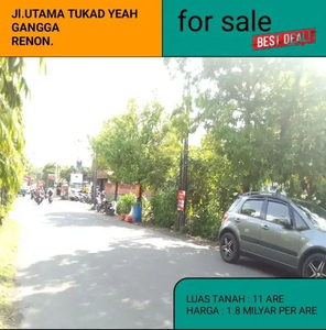 jl. utama tukad Gangga Renon 11 are tanah di jual