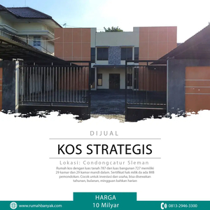 Jual Rumah Kos Strategis 29 Kamar di Condongcatur, Utk Inves & Usaha
