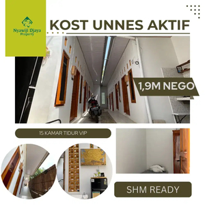 Kost aktif 15 kamar ready ring 1 unnes siap pindah tangan