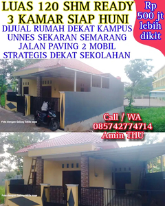 Luas 120 m2 SHM READY Siap huni bangunan type 100, Kamar 3 Semarang