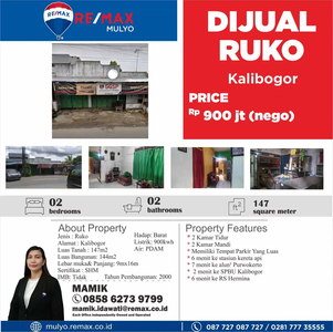 Ruko Dijual Dengan Lebar Muka 9m