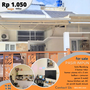 Rumah 2 lantai Pasir Impun Kota Bandung 7 menit dari HERMINA Arcamanik